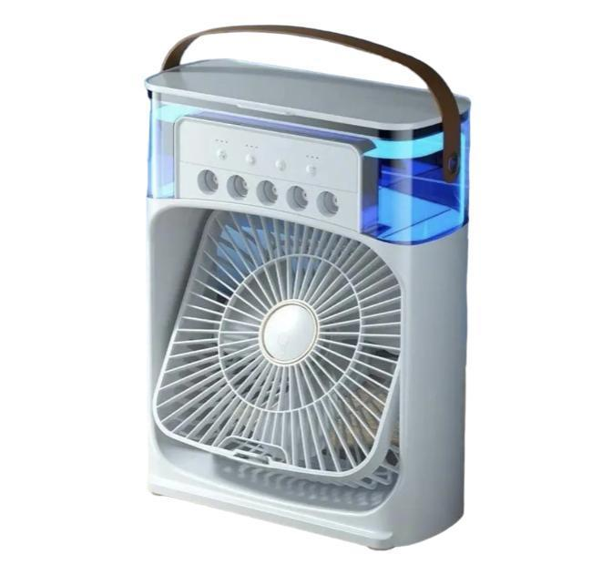 Вентилятор мини с контейнером для льда ART 9418 с LED подсветкой Белый