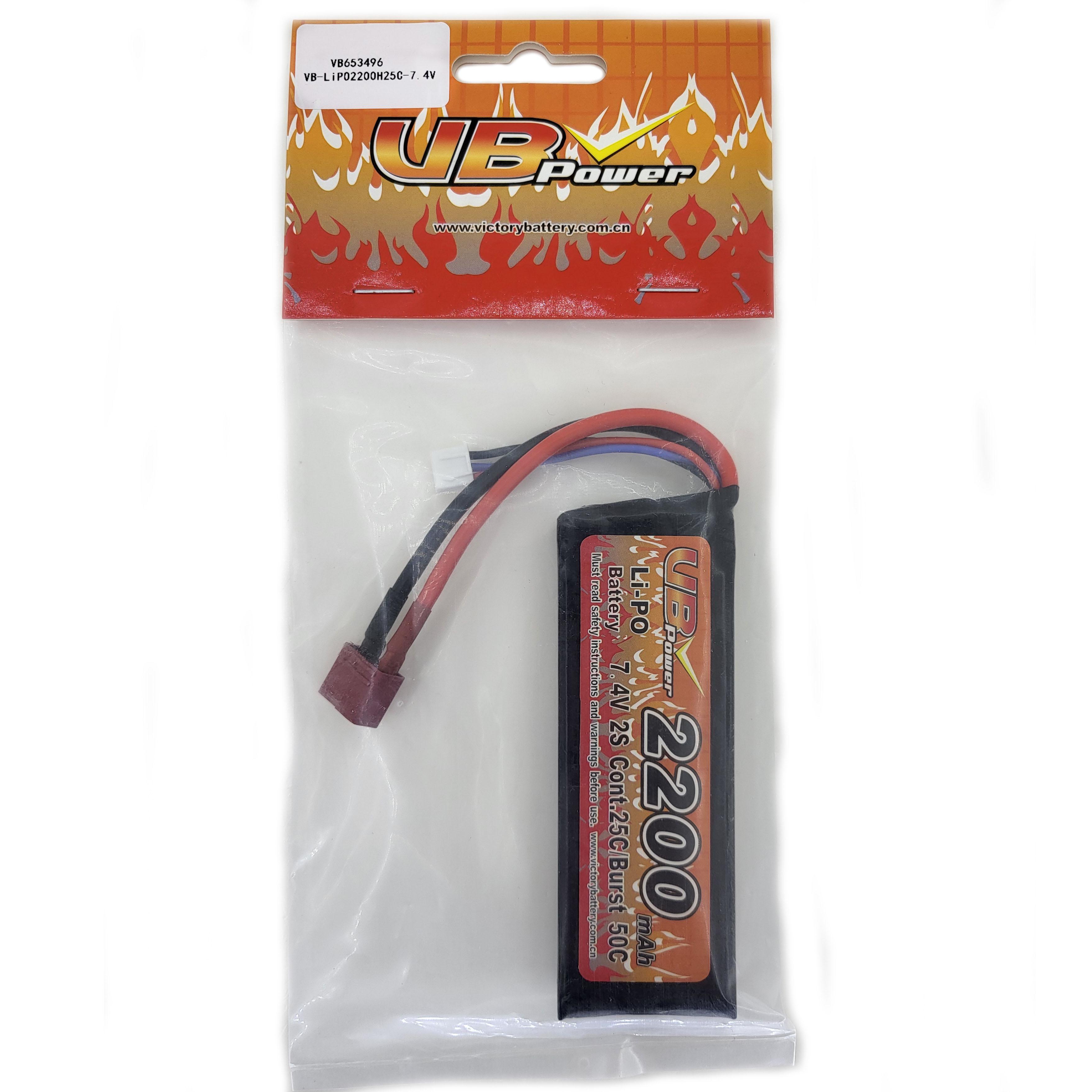 Аккумулятор VB Power VB653496 для страйкбола Li-Pol 25-50C 7,4V 2200 mAh (14194748)