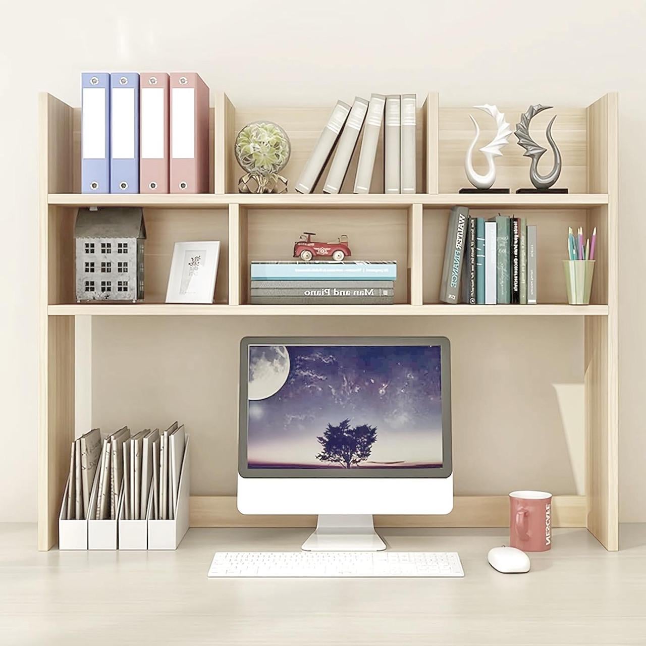 Полка-надстройка настольная из дерева Луминия бланже (АКД-016101)