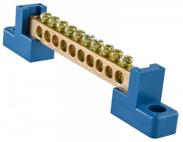 Шина нулевая АСКО-УКРЕМ ВС-2А с угловыми изоляторами 10 отверстий (A0150120044)