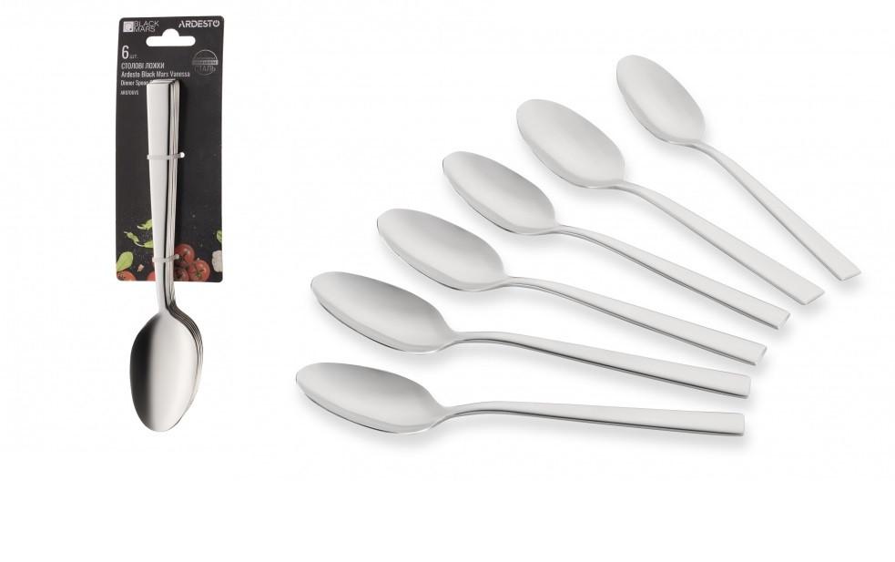 Набор столовых ложек Ardesto AR0706VS Black Mars Vanessa нержавеющая сталь 6 пр. (1882181396) - фото 2 Набор столовых ложек Ardesto AR0706VS Black Mars Vanessa нержавеющая сталь 6 пр. (1882181396) - фото 2