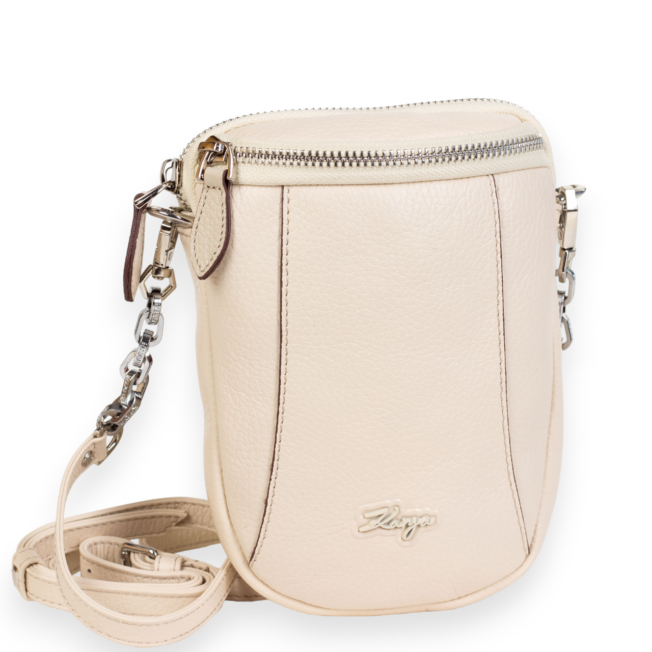 Сумка крос-боді жіноча шкіряна Karya 2387-13 маленька Світло-бежевий