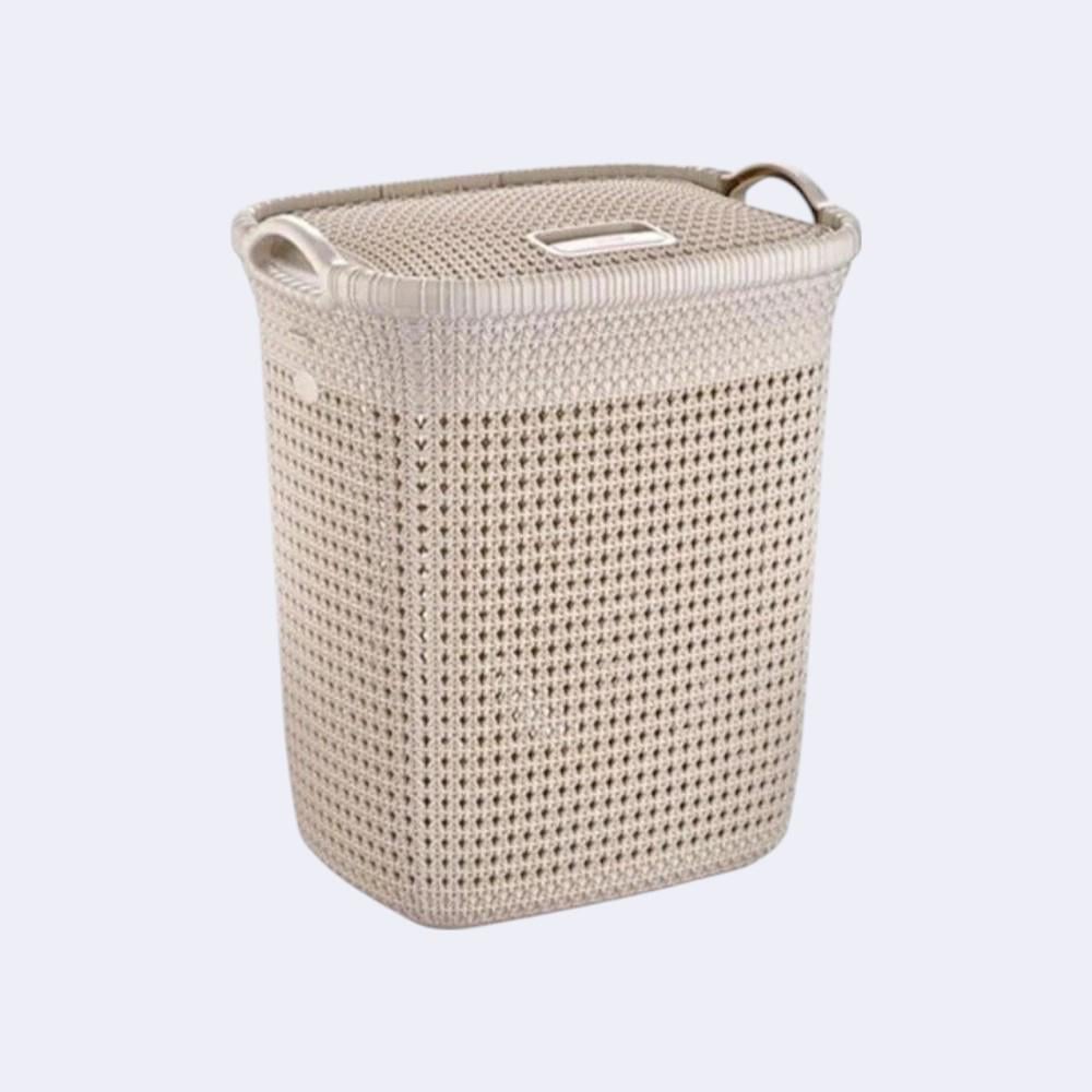 Корзина для белья с крышкой Sakarya Plastik 8003 65 л Бежевый Корзина для белья с крышкой Sakarya Plastik 8003 65 л Бежевый