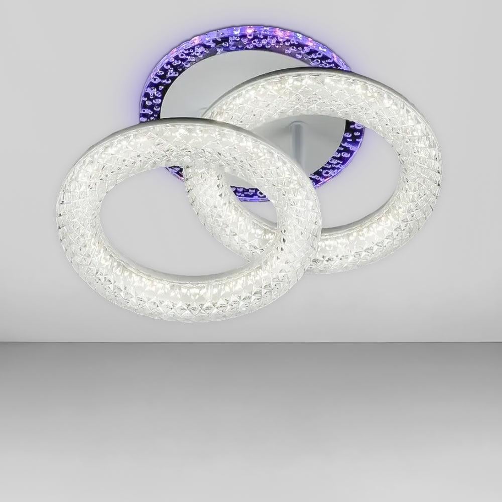 Люстра потолочная светодиодная без пульта Light House SC-19136/2C WH/PK/BU/PL 36W/8W 265х180х160 мм Белый