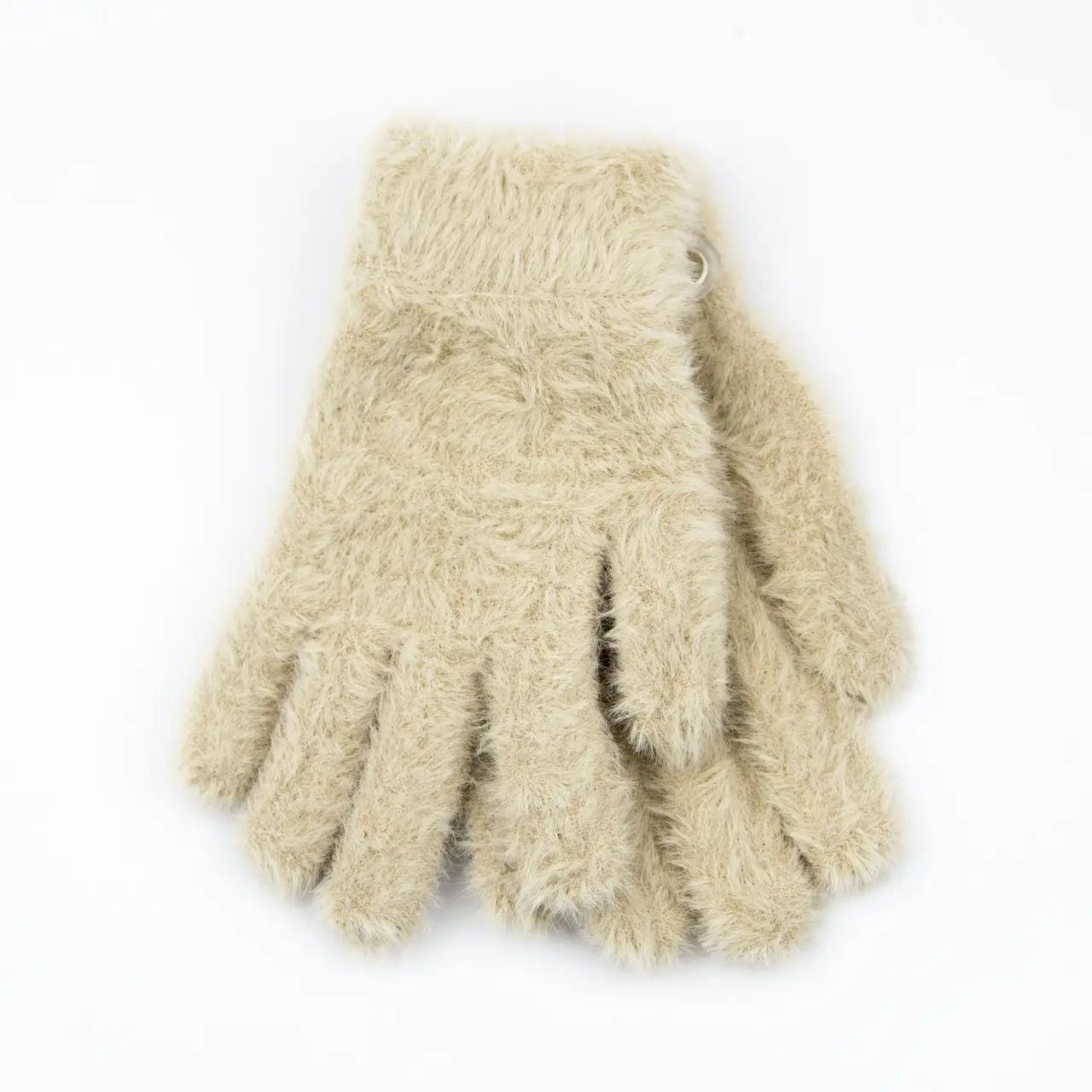 Подростковые перчатки зимние шерстяные Бежевый (23-5-65)