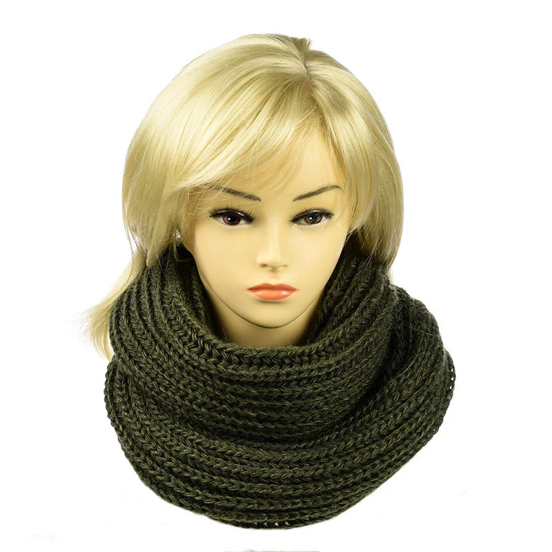 Женский шарф-хомут Английская резинка Хаки
