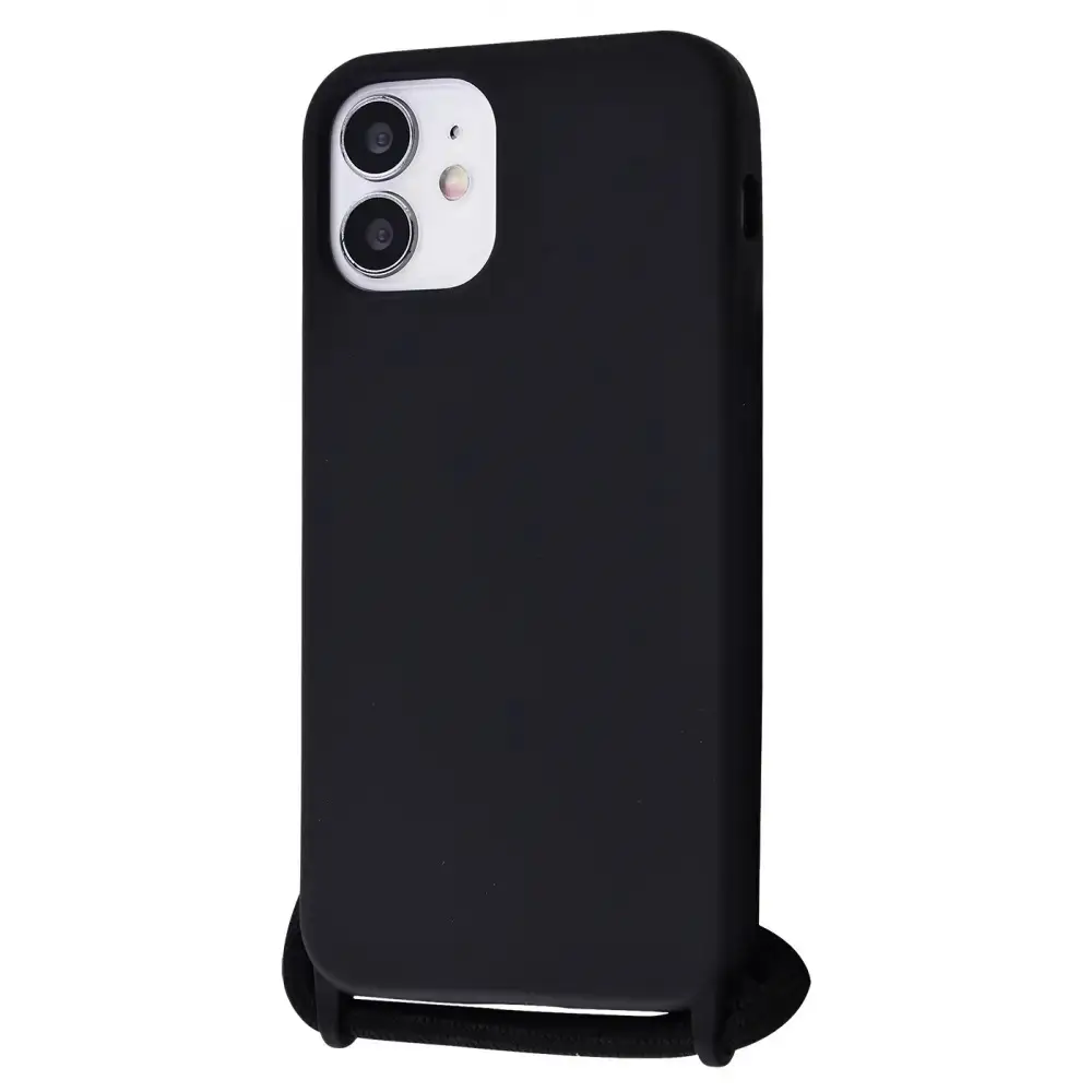Силиконовый чехол CORD для iPhone 11 с шнурком Черный