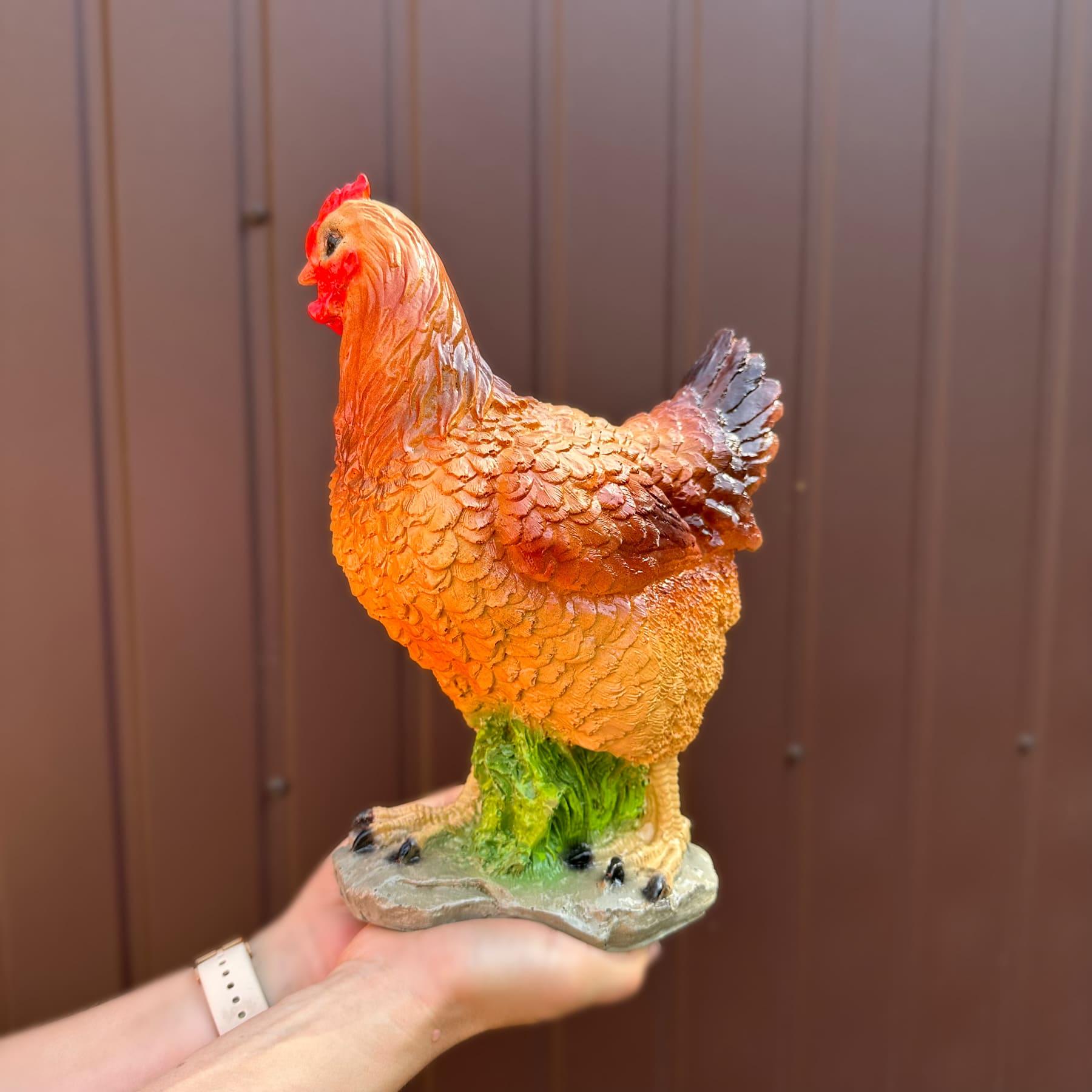 Садова фігура Курка з полістоун 29×12×19 см (4440) - фото 5 Садова фігура Курка з полістоун 29×12×19 см (4440) - фото 5