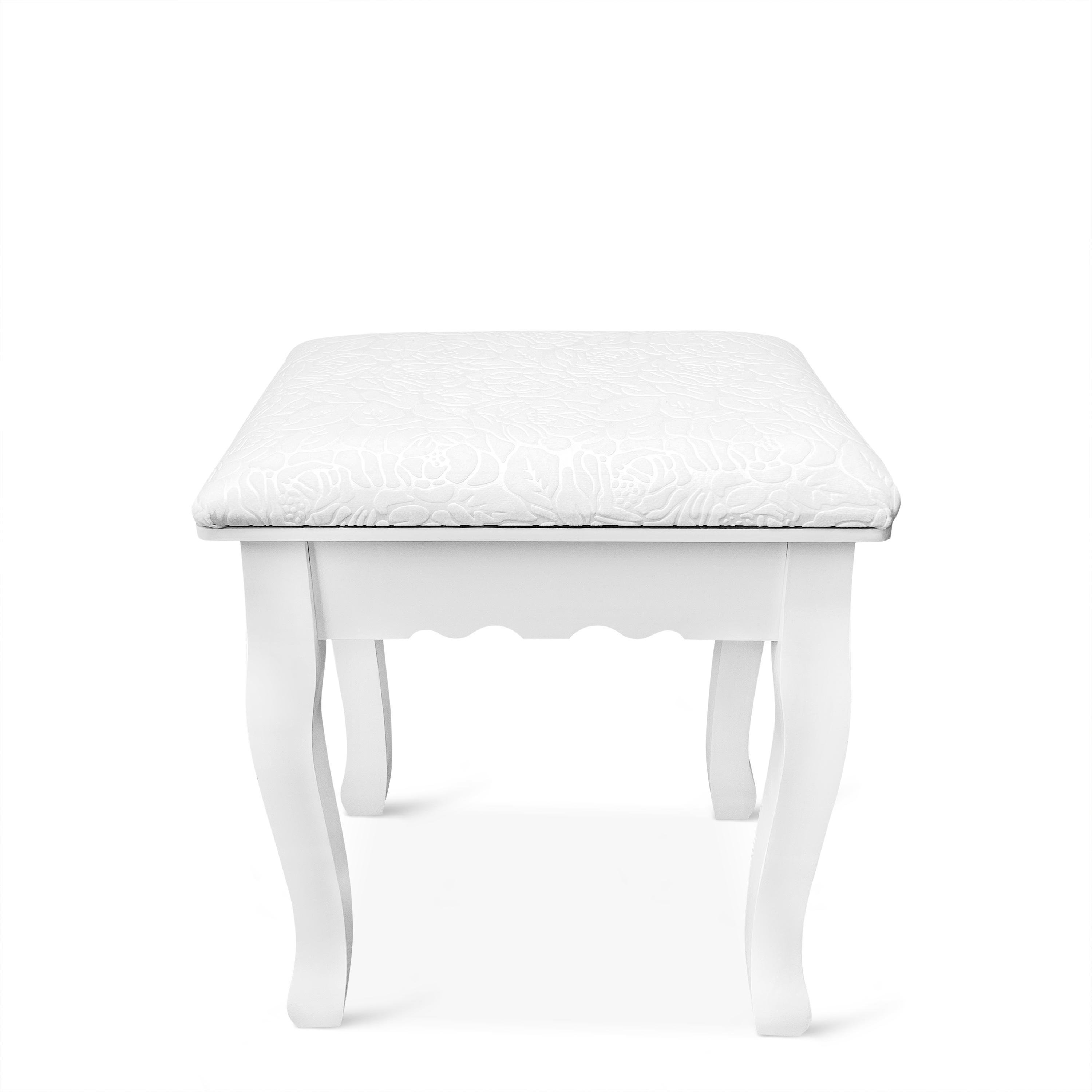 Туалетный столик с зеркалом Homart Bianka та табуретом Белый (9364) - фото 5 Туалетный столик с зеркалом Homart Bianka та табуретом Белый (9364) - фото 5