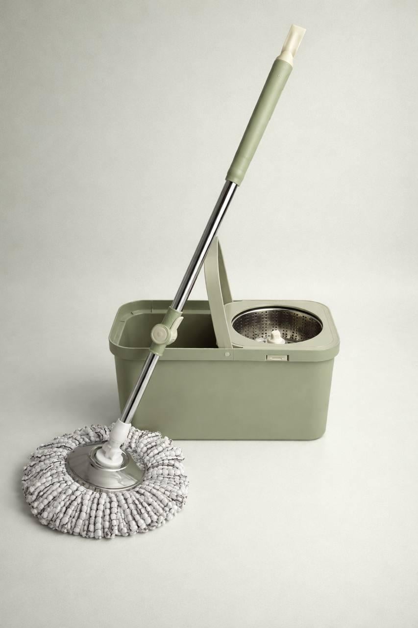 Швабра з віджимом та квадратним відром Spin Mop 2-в-1 (2505/green)