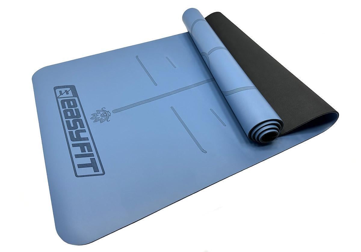 Килимок для йоги професійний EasyFit Pro каучук 5 мм Блакитний (EF-1925-1-BL)
