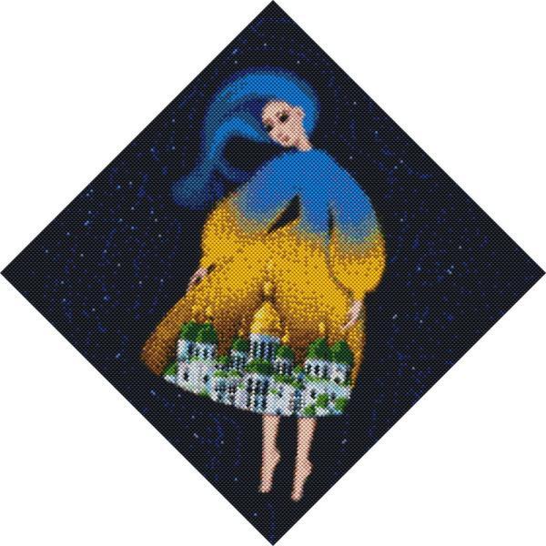 Алмазная мозаика Идейка Патриотическая Берегиня Софиевская 40х40 см на подрамнике (AMO7240)