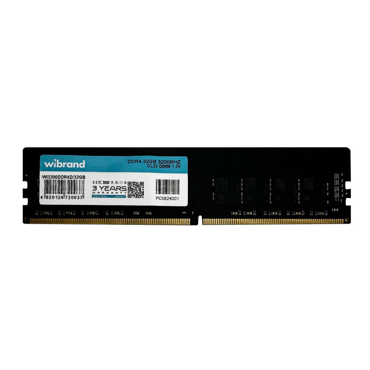 Оперативная память Wibrand DDR4 32 Гб 3200 МГц CL22 DIMM (WI3200DDR4D/32GB) - фото 2