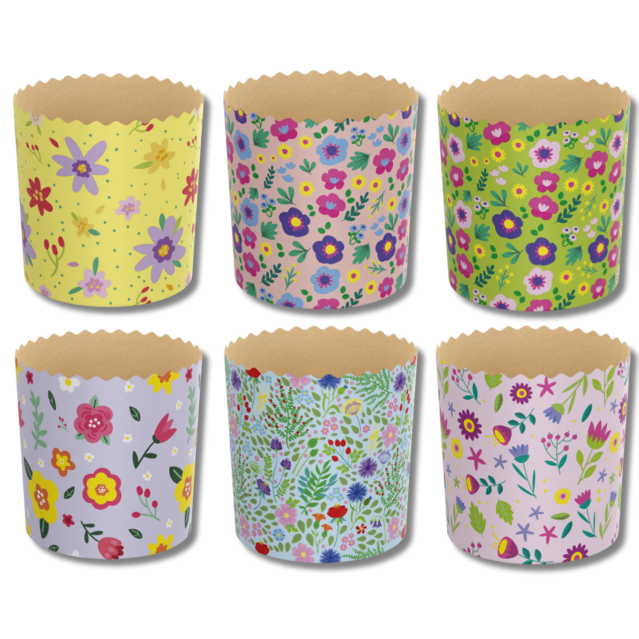 Форма для кулича Good Baking с цветами 100 шт. 70х78 мм Светло-коричневый (PS154)