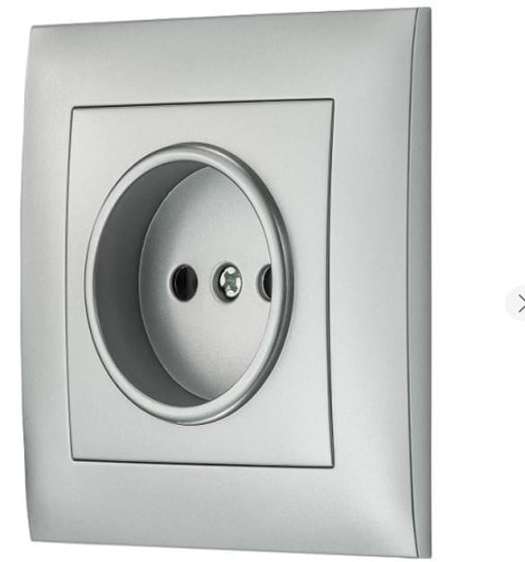 Розетка без заземлення RS16-475 Silver