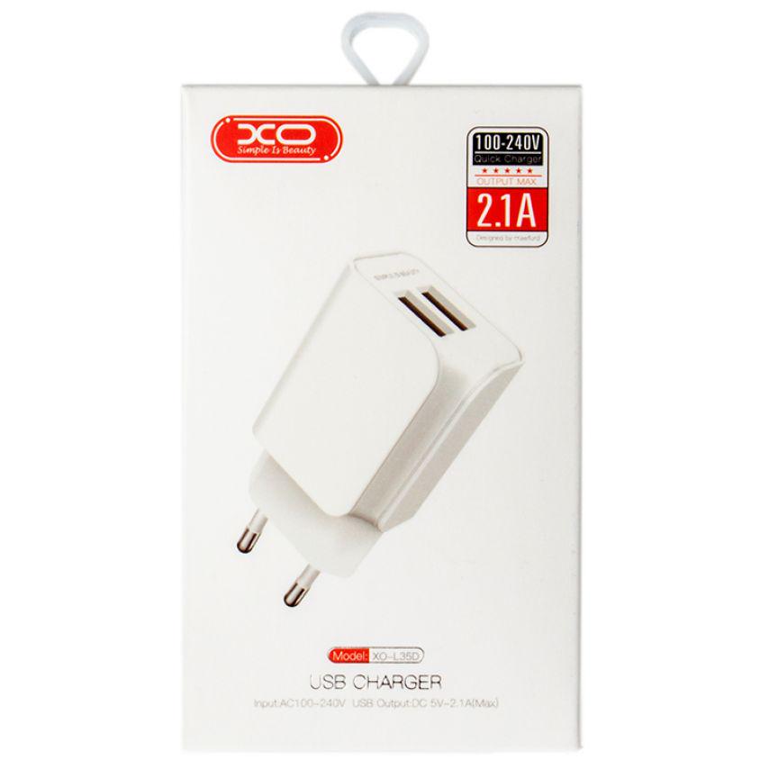 Зарядний пристрій Xo L35D 2xUSB/2,1А Type-C/USB White - фото 3