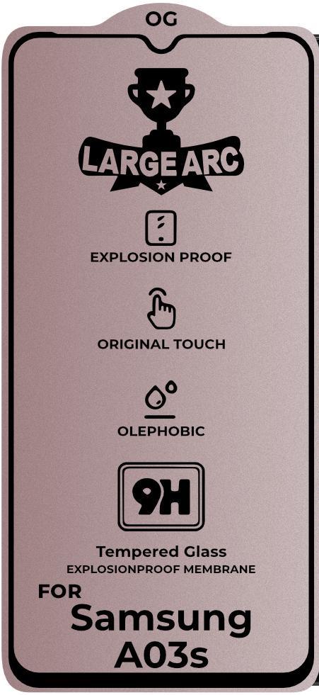 Защитное стекло Large Arc для Samsung Galaxy A03s A037 Full Glue (25067)
