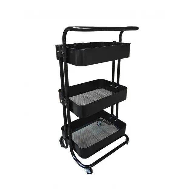 Стеллаж этажерка с полками на колесах нагрузка на полку 85х38,5х27 см 10 кг максимальная 30 кг Черный (ZM-1670) Стеллаж этажерка с полками на колесах нагрузка на полку 85х38,5х27 см 10 кг максимальная 30 кг Черный (ZM-1670)