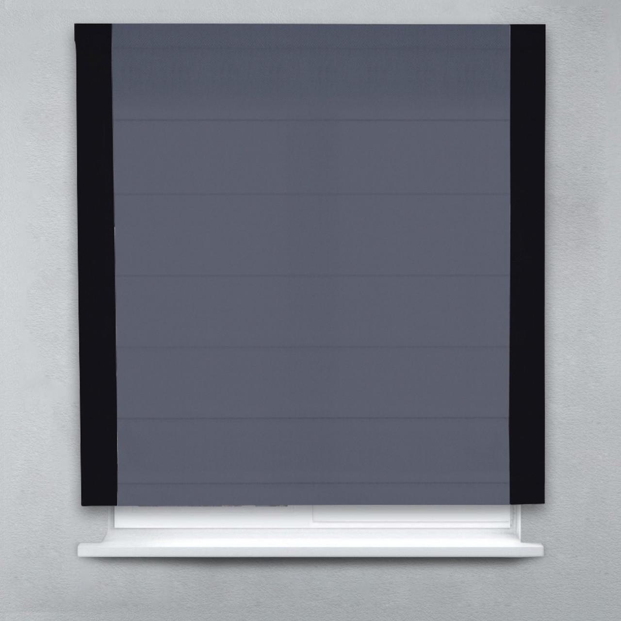 Римская штора Блэкаут Перфект с кантами по бокам 180х170 см Графитовый/Черный