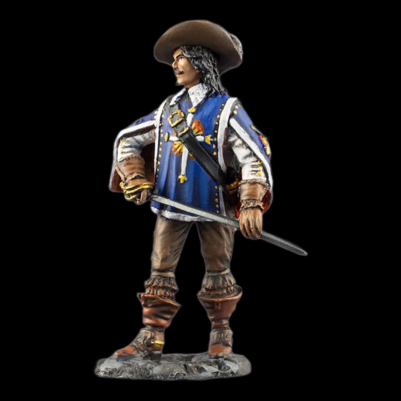 Статуэтка коллекционная раскрашенная Королевский мушкетер Атос из металла и олова 6,5 см (42000138) - фото 3