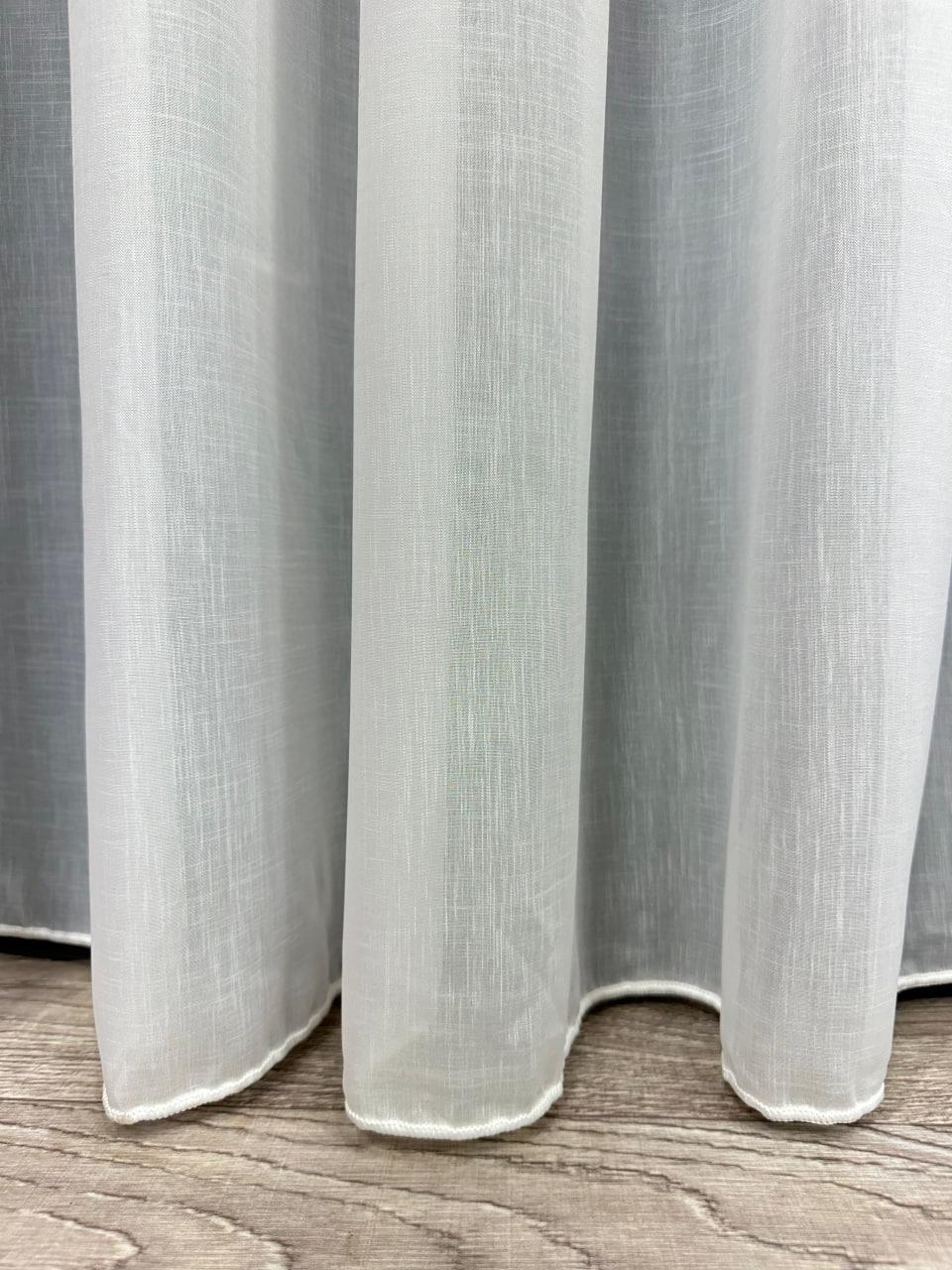 Тюль готовий з обтяжувачем креп-льон однотонний матовий на тасьмі 6 см 400x270 см Молочний (1100 К Т29) - фото 5 Тюль готовий з обтяжувачем креп-льон однотонний матовий на тасьмі 6 см 400x270 см Молочний (1100 К Т29) - фото 5