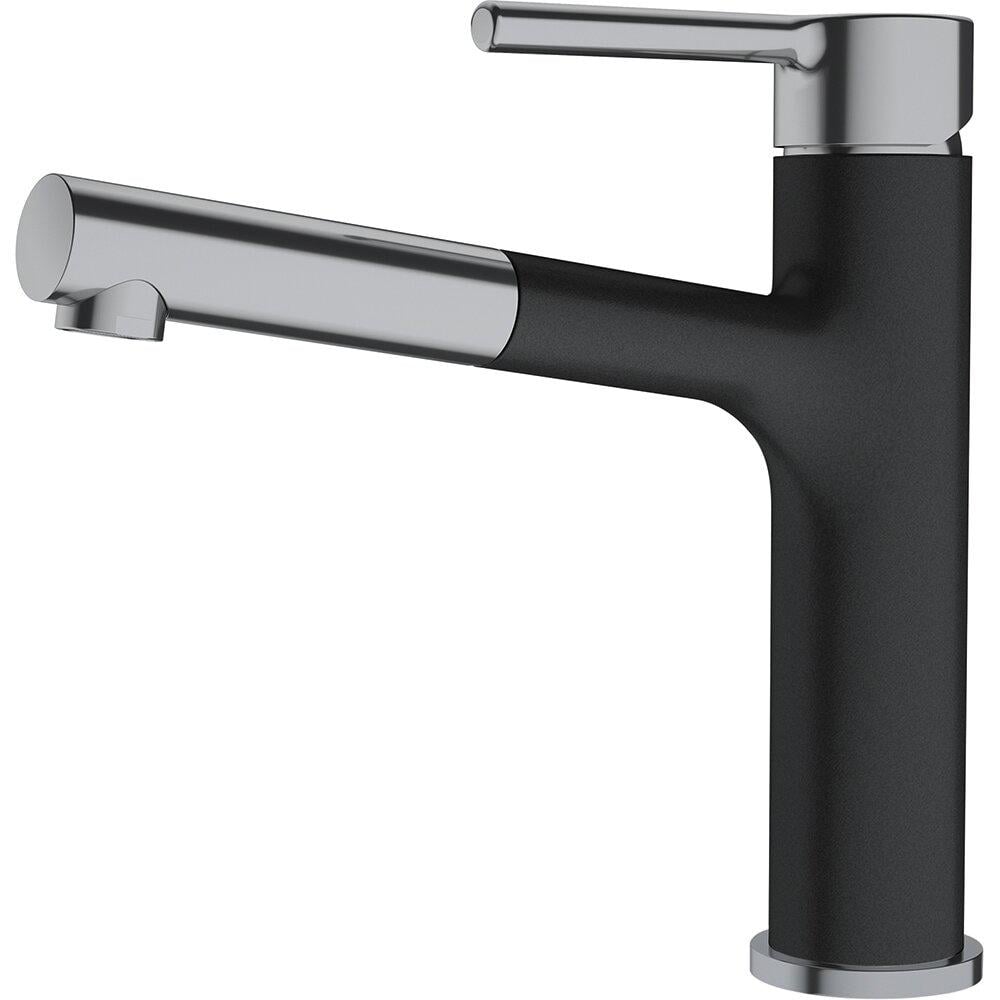 Кухонный смеситель Franke Centro с выдвижным изливом Оникс/Нержавеющая сталь оптик (115.0621.546)