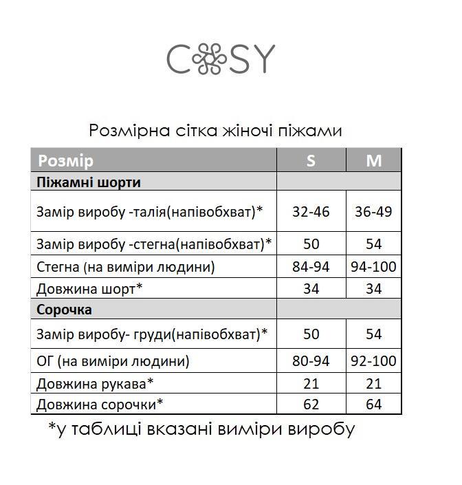 Піжама жіноча муслінова COSY Серця шорти/сорочка S Рожевий (M106PS1) - фото 3