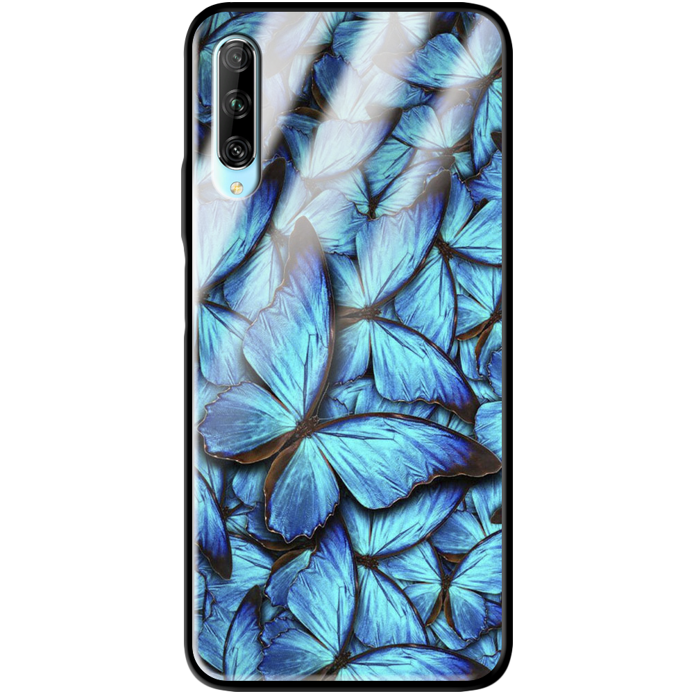 Чехол Boxface Huawei P Smart Pro лазурные бабочки Черный силикон со стеклом (38612-up1550-39402)