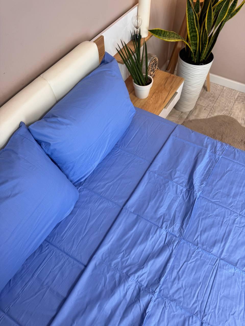 Постільна білизна сатин євро 200х220 см наволочки 70х70 см 2 шт. Синій (Д-Al-satin-002-03) - фото 6 Постільна білизна сатин євро 200х220 см наволочки 70х70 см 2 шт. Синій (Д-Al-satin-002-03) - фото 6