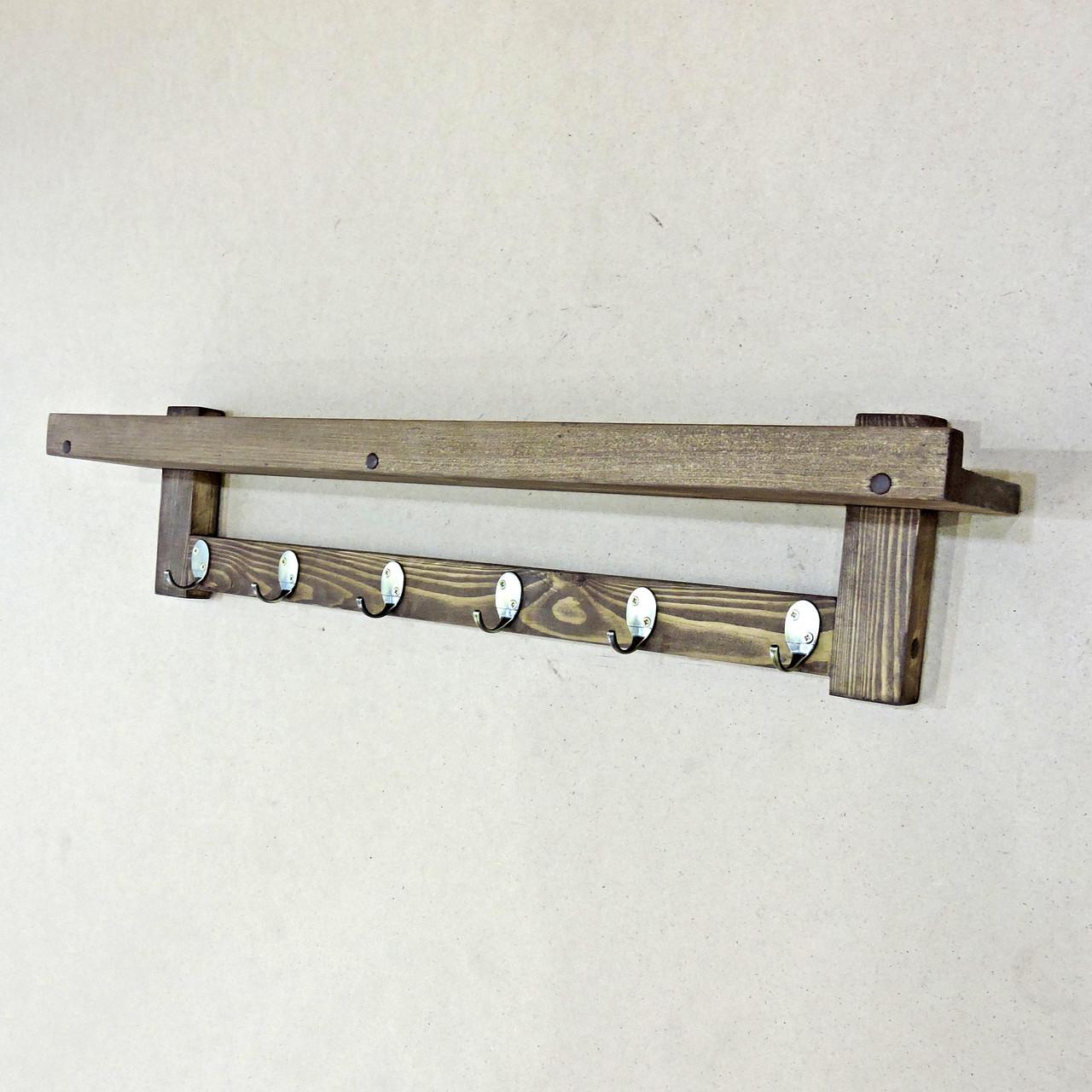 Вешалка для одежды из дерева Бернаби 6 Мокко (ВДО-0012610)