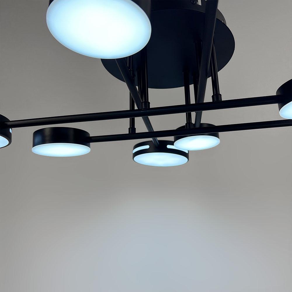 Люстра стельова на 4/4 світлових кругів Ø 80 см Чорний (77031/4/4 BK) - фото 4 Люстра стельова на 4/4 світлових кругів Ø 80 см Чорний (77031/4/4 BK) - фото 4