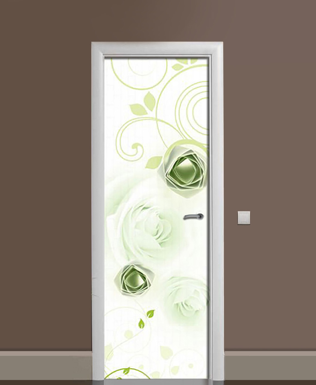 Наліпка 3D на двері Zatarga Смарагдове орігамі вінілова 650х2000 мм