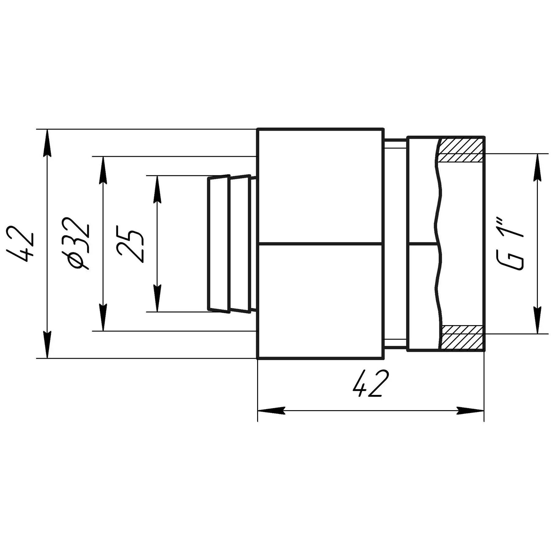 Муфта с внутренней резьбой APE ITALY 702 L 1x32 (GSR-000001529) - фото 5