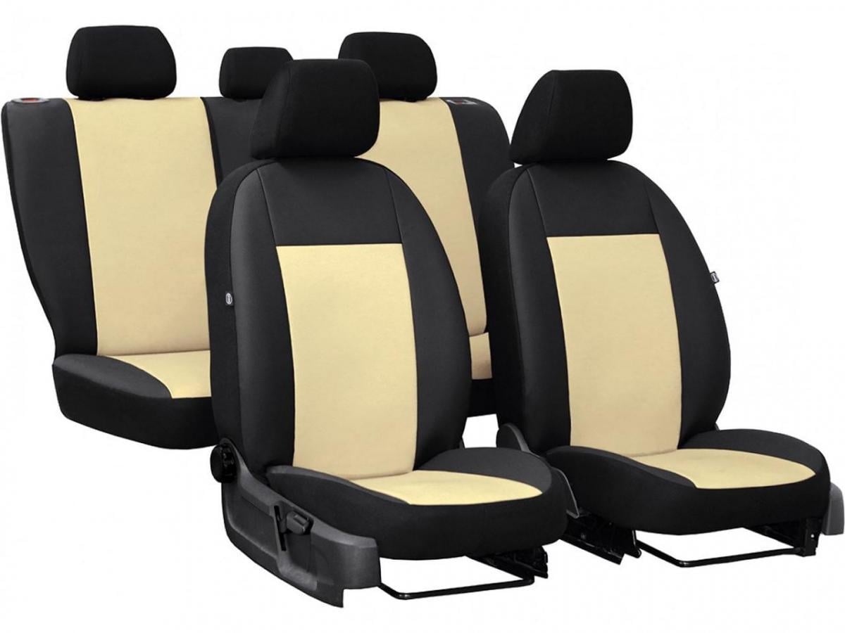 Авточехлы из экокожи CHERY Amulet 2003-2014 Pok-ter Road с бежевой вставкой (r415602)