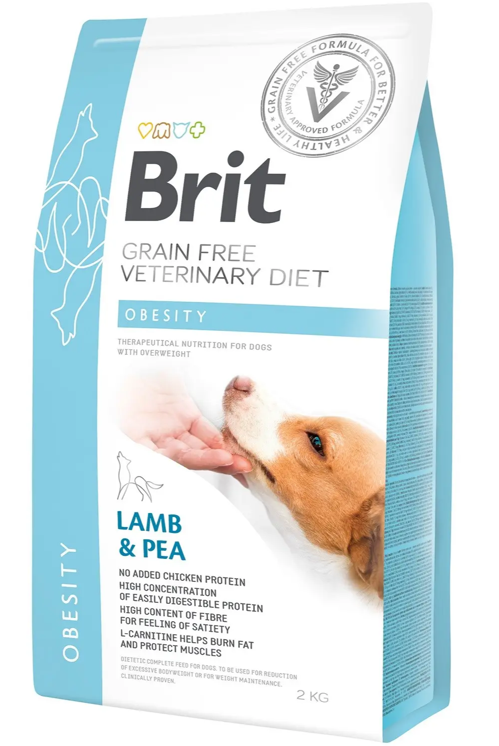 Корм сухий для дорослих собак Brit VetDiets при надмірній вазі з ягнятиною/індичкою та горохом 2 кг