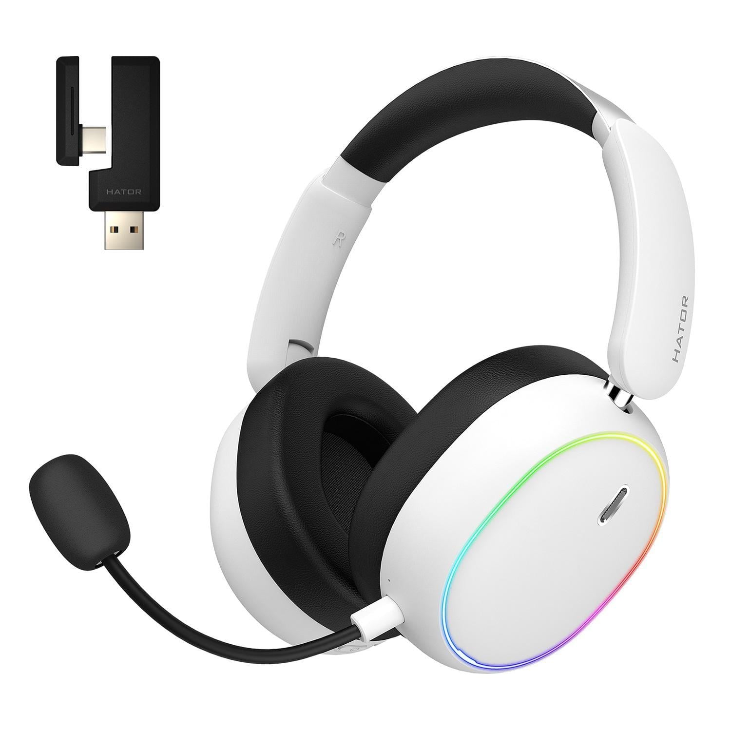 Наушники беспроводные Hator Phoenix 2 Wireless Bluetooth 5.4 и USB-ресивер White (ESH41)