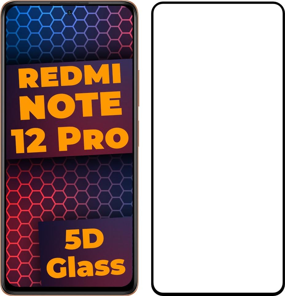 Скло 5D Xiaomi Redmi Note 12 Pro 4G захисне Full Glue Black (31721)