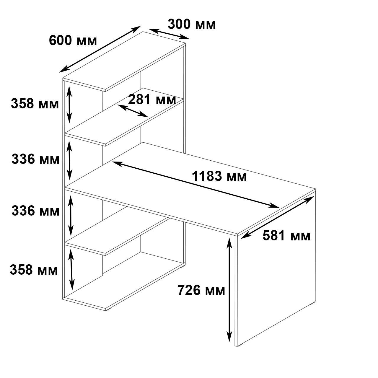 Стіл комп’ютерний Вайс M-16 1200х600х1473 мм Дуб сонома/Білий (30634962) - фото 2 Стіл комп’ютерний Вайс M-16 1200х600х1473 мм Дуб сонома/Білий (30634962) - фото 2