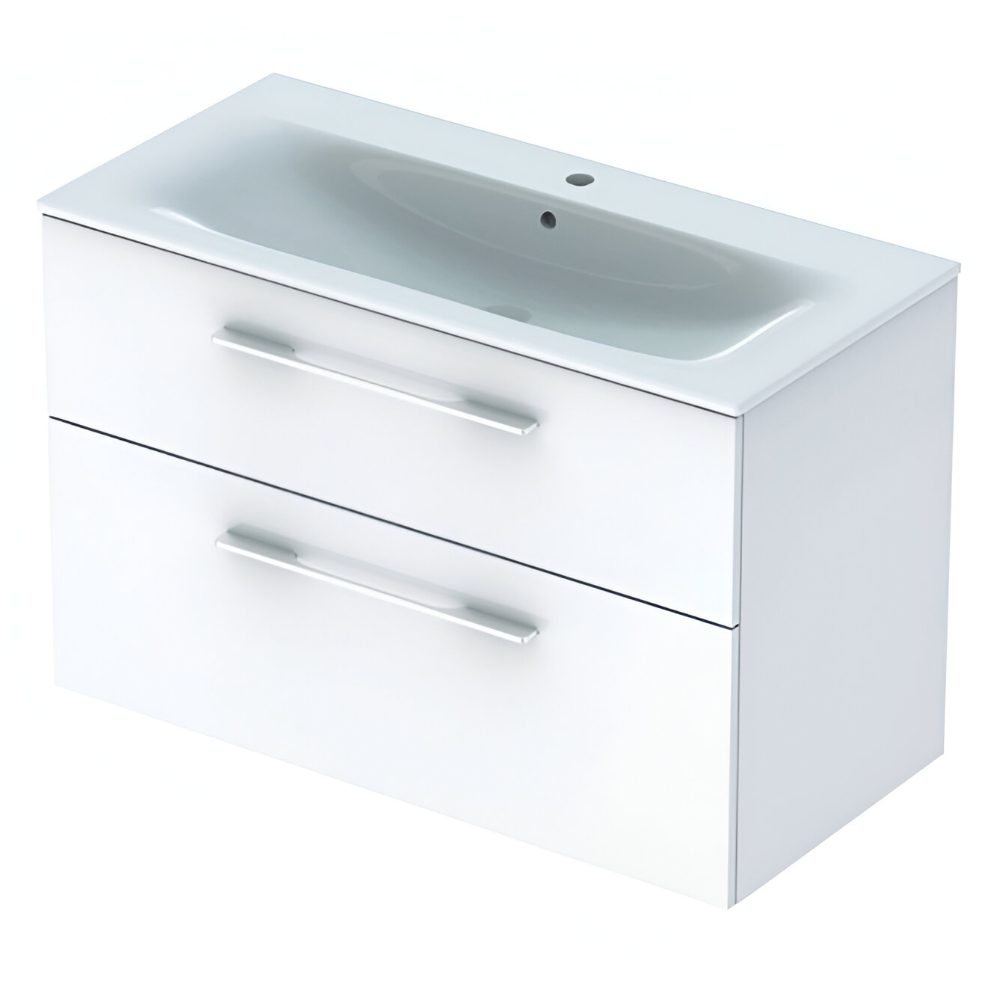 Тумба для ванной Geberit Selnova Square 100x48 подвесная с умывальником Белый (501.244.00.1)