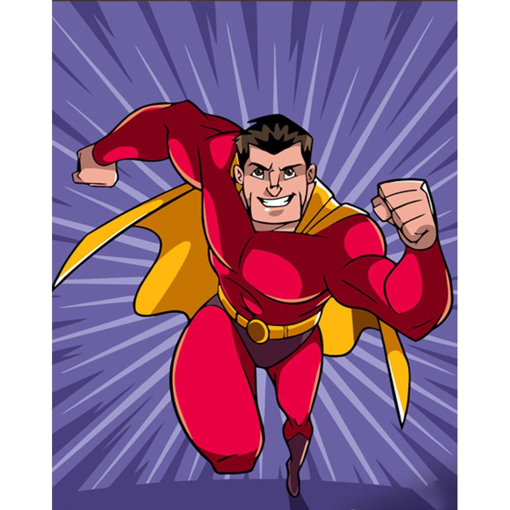 Картина по номерам Strateg Премиум Супер герой с лаком 30x40 см (SS6707)