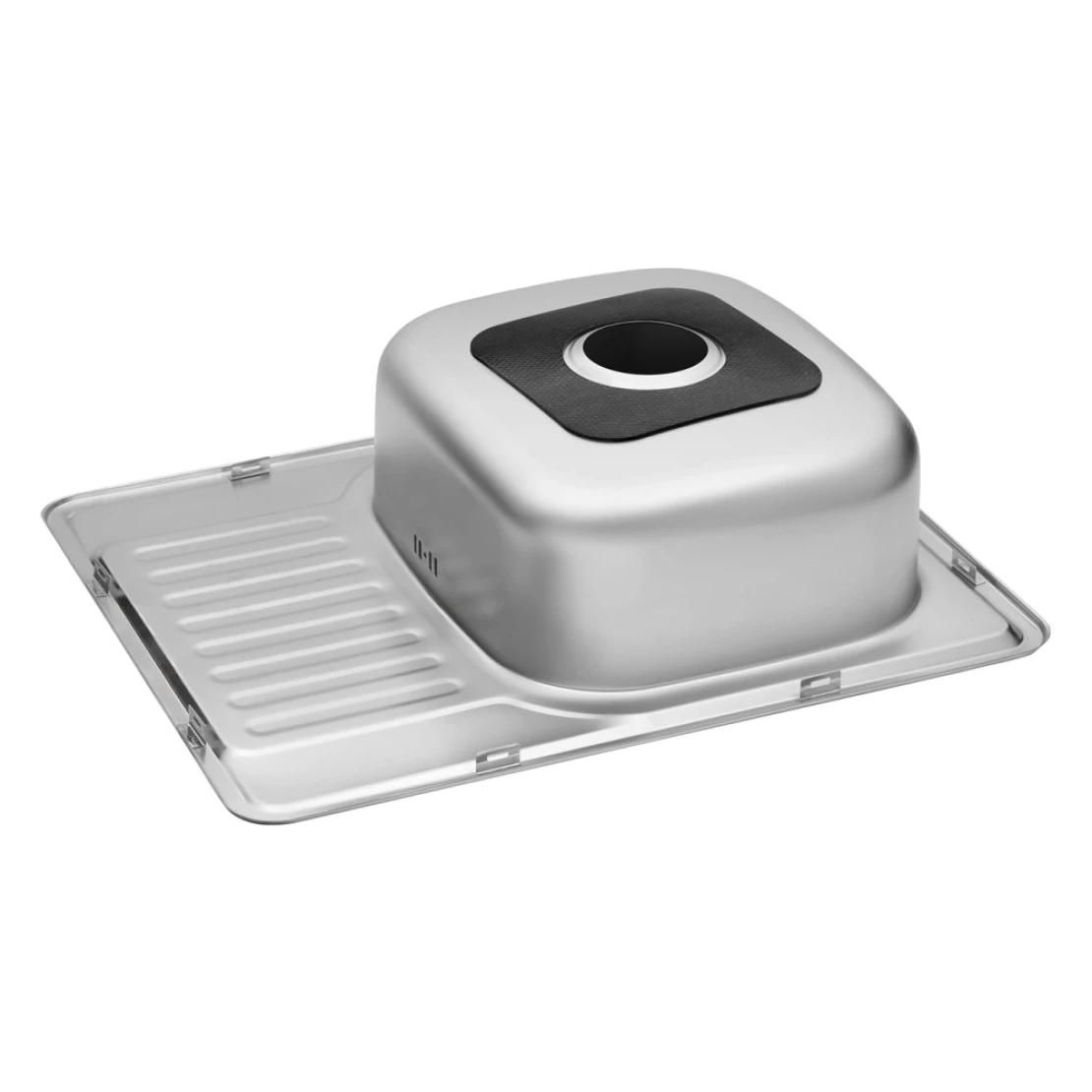 Мойка кухонная Kroner CV022778 из нержавеющей стали прямоугольная 630x500 мм 0,8 мм (25957349) - фото 4 Мойка кухонная Kroner CV022778 из нержавеющей стали прямоугольная 630x500 мм 0,8 мм (25957349) - фото 4