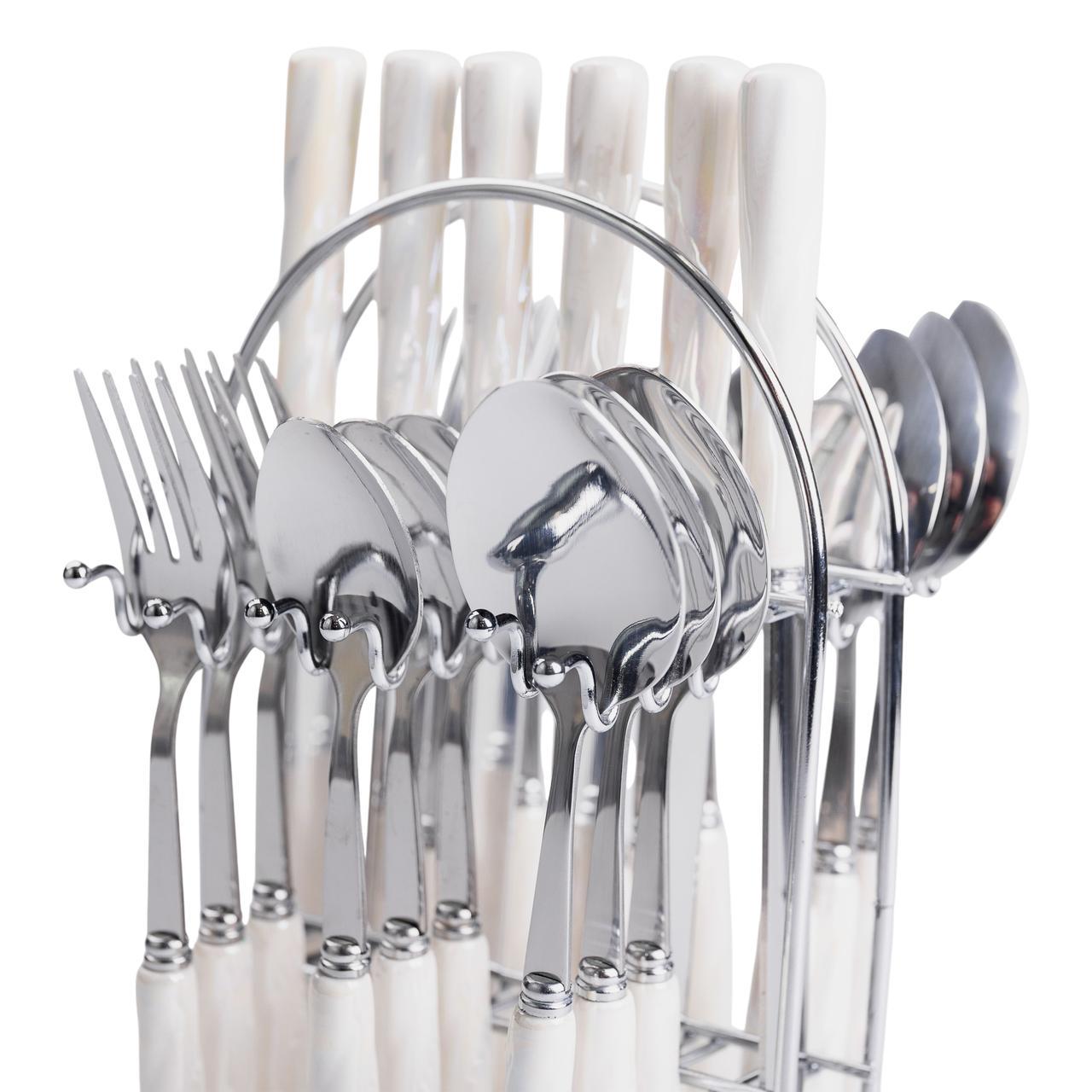 Набір столових приборів на підставці 24 пр. з керамічними ручками (HP-20-50) - фото 7