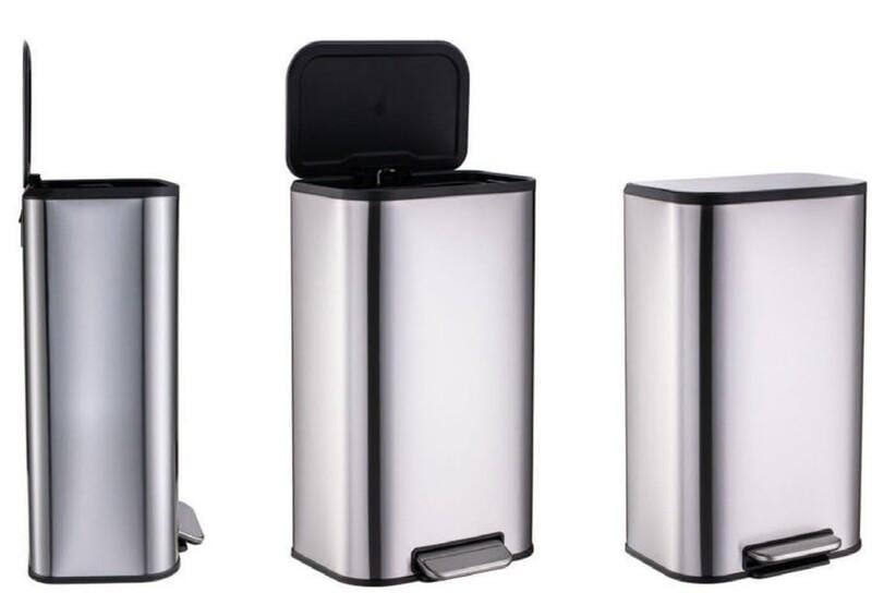 Мусорное ведро прямоугольное MIXXUS Bevel-TC0112 SS Color с плавным закрыванием 12 л Нержавеющая сталь - фото 2 Мусорное ведро прямоугольное MIXXUS Bevel-TC0112 SS Color с плавным закрыванием 12 л Нержавеющая сталь - фото 2