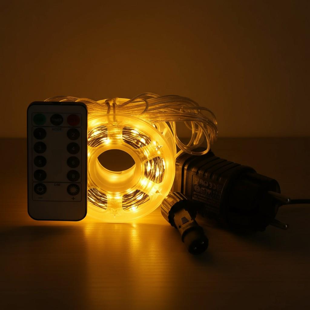 Гирлянда-нить Роса сетевая с пультом на медном проводе 50 м 500LED Зеленый/Желтый (500L50MGY) Гирлянда-нить Роса сетевая с пультом на медном проводе 50 м 500LED Зеленый/Желтый (500L50MGY)