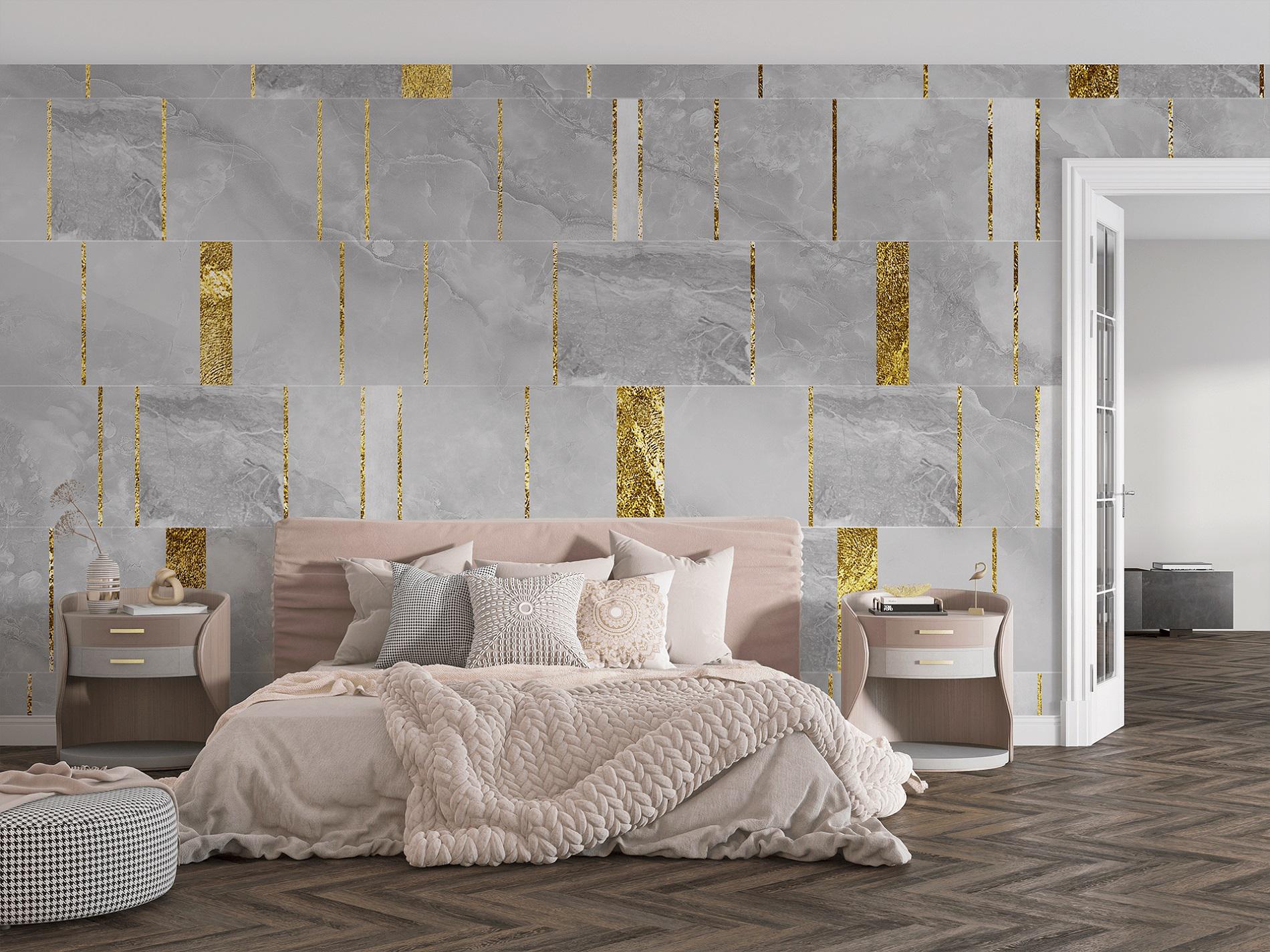 Фотообои флизелиновые Styleo Print-walls Мрамор с золотым блеском 0375 300х200 см (Pw-0375)