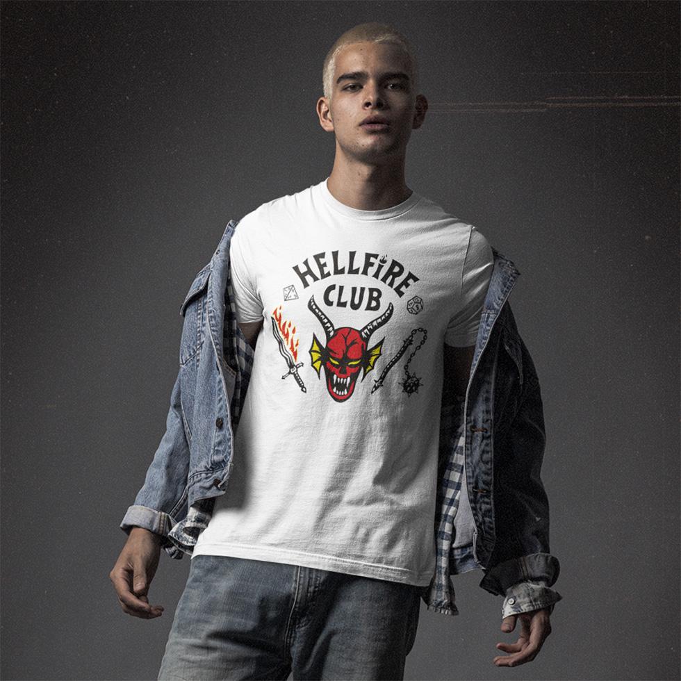 Футболка унисекс Stranger Things Hellfire Club Logo 4XL Белый (0000009248)