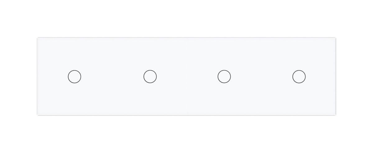 Выключатель сенсорный Livolo 4 канала 1-1-1-1 стеклянный Белый (VL-C704-11) - фото 2