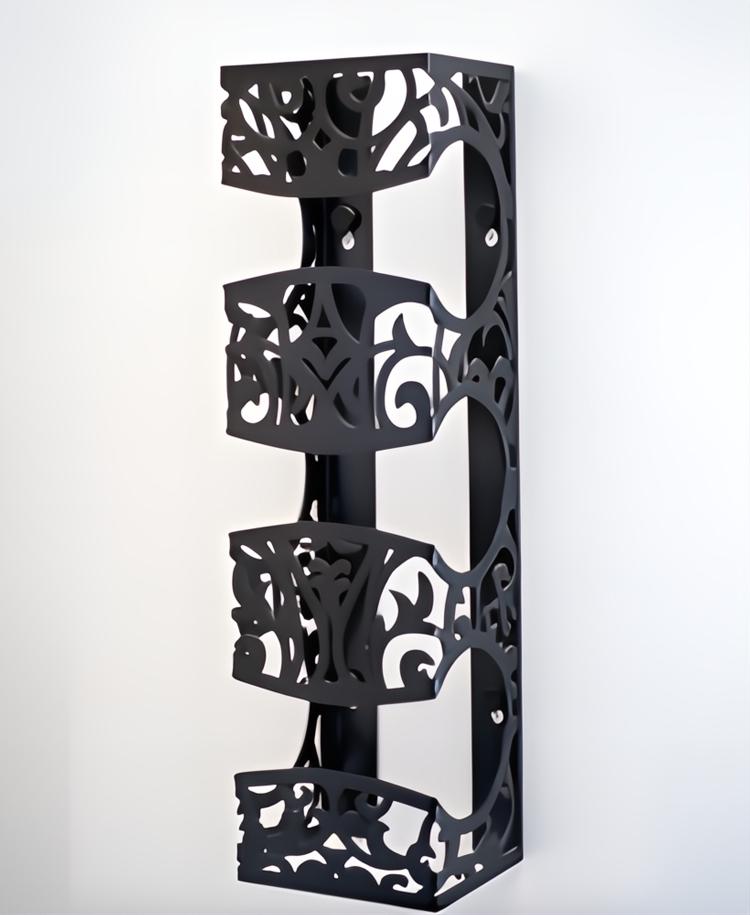 Підставка-тримач для вина NC Home Pattern на 3 пляшки Чорний (110307) - фото 3 Підставка-тримач для вина NC Home Pattern на 3 пляшки Чорний (110307) - фото 3