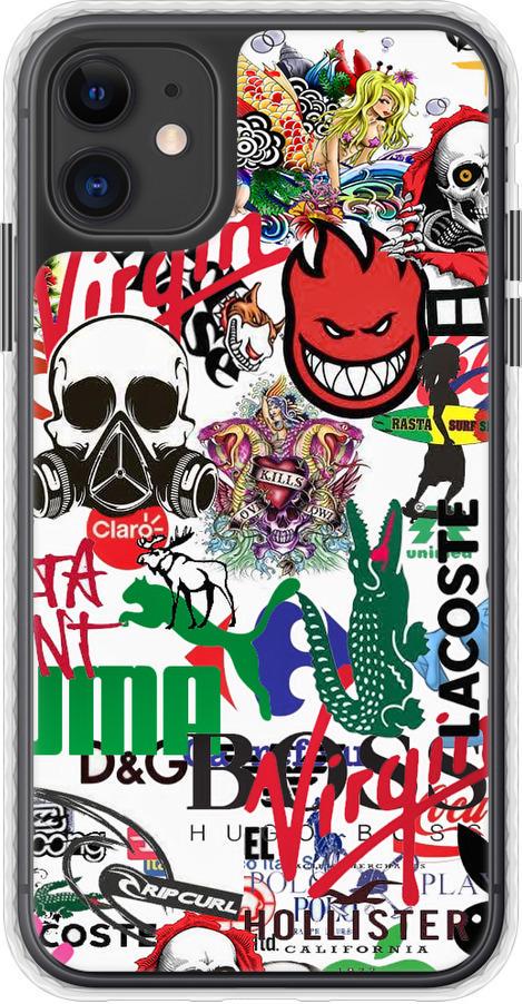 Чехол на iPhone 11 Many different logos (4022pc-1722-42517) Чехол на iPhone 11 Many different logos (4022pc-1722-42517)