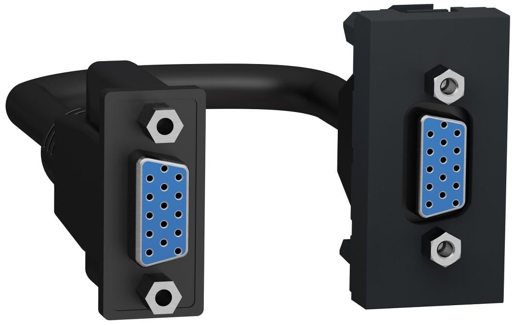 Розетка Schneider Electric ABS-UV Unica HD15 female VGA 1 модуль Антрацит (NU343254)
